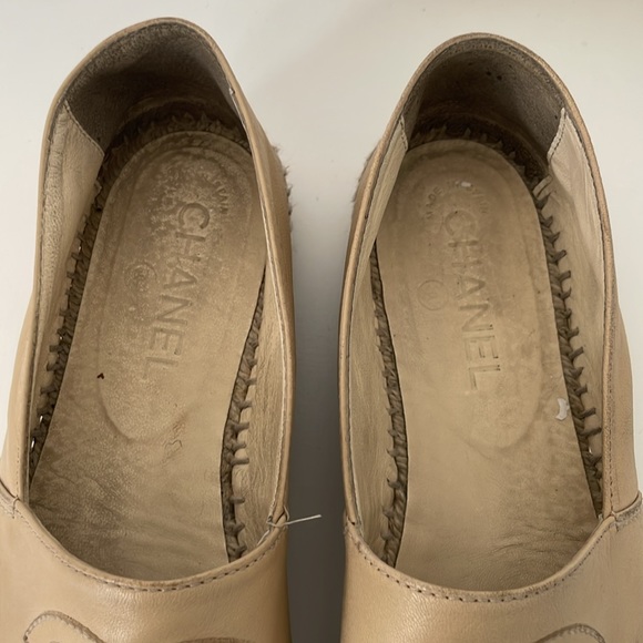 Chanel Espadrilles 14B Beige & black leather size 38 - Picture 8 of 12